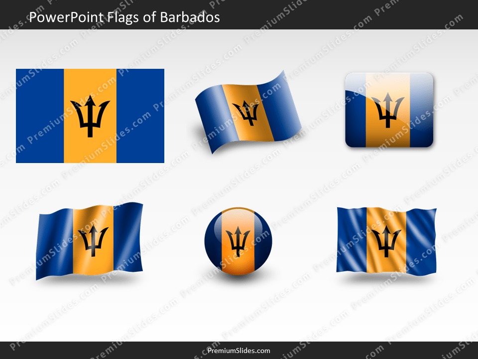 Free Barbados Flag PowerPoint Template