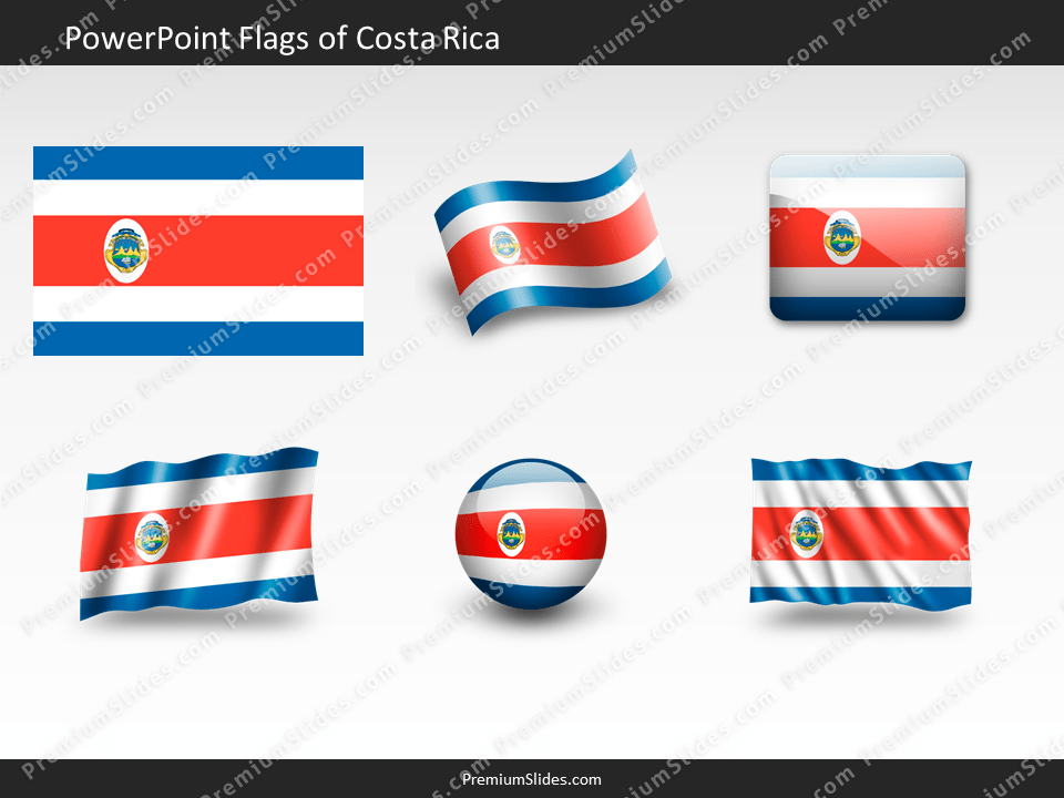 Free Costa-Rica Flag PowerPoint Template