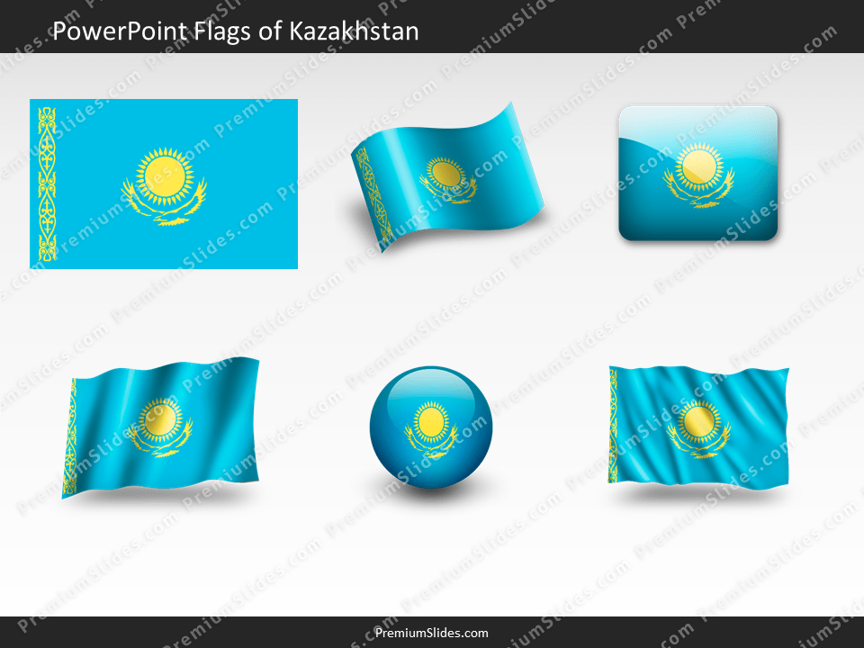 Free Kazakhstan Flag PowerPoint Template