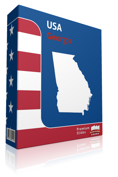 Georgia County Map Template for PowerPoint