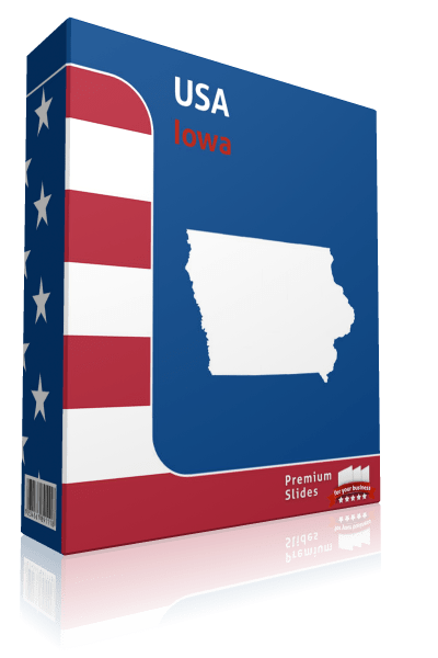 Iowa County Map Template for PowerPoint