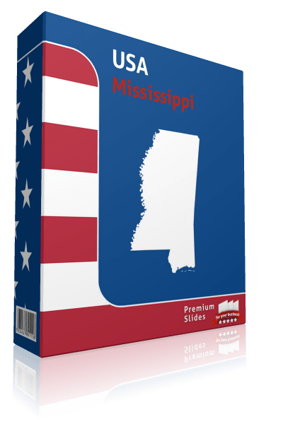 Mississippi County Map Template for PowerPoint