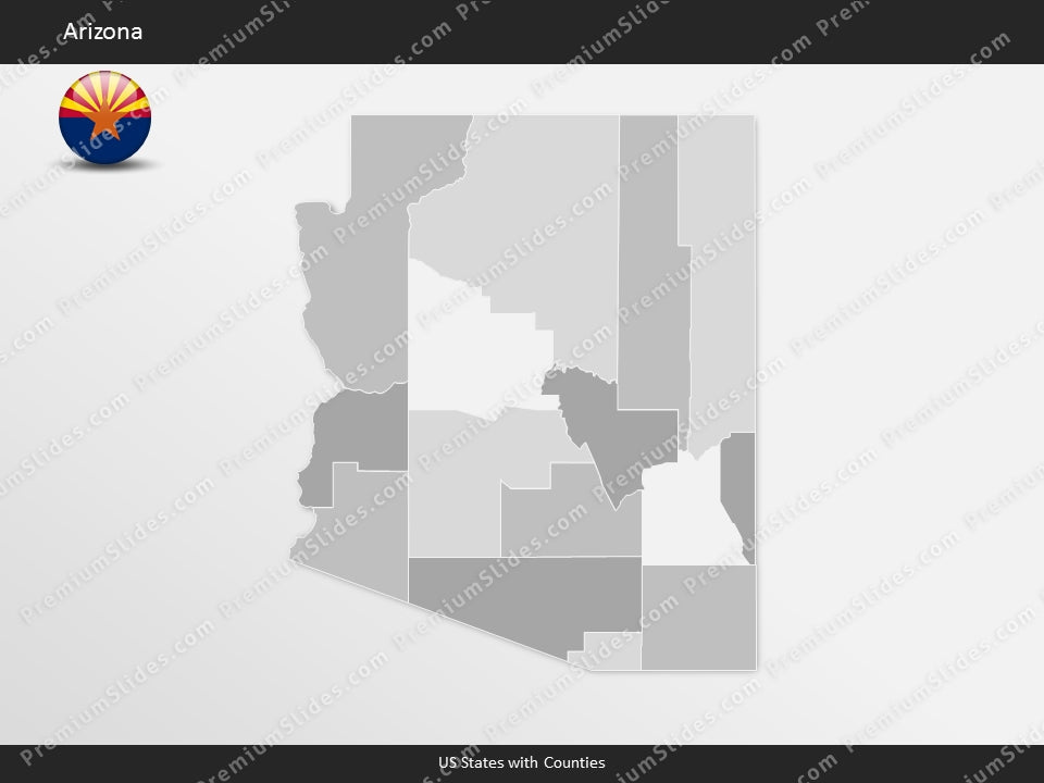 Arizona County Map Template for PowerPoint