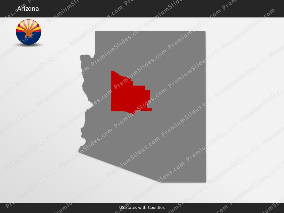 Arizona County Map Template for PowerPoint