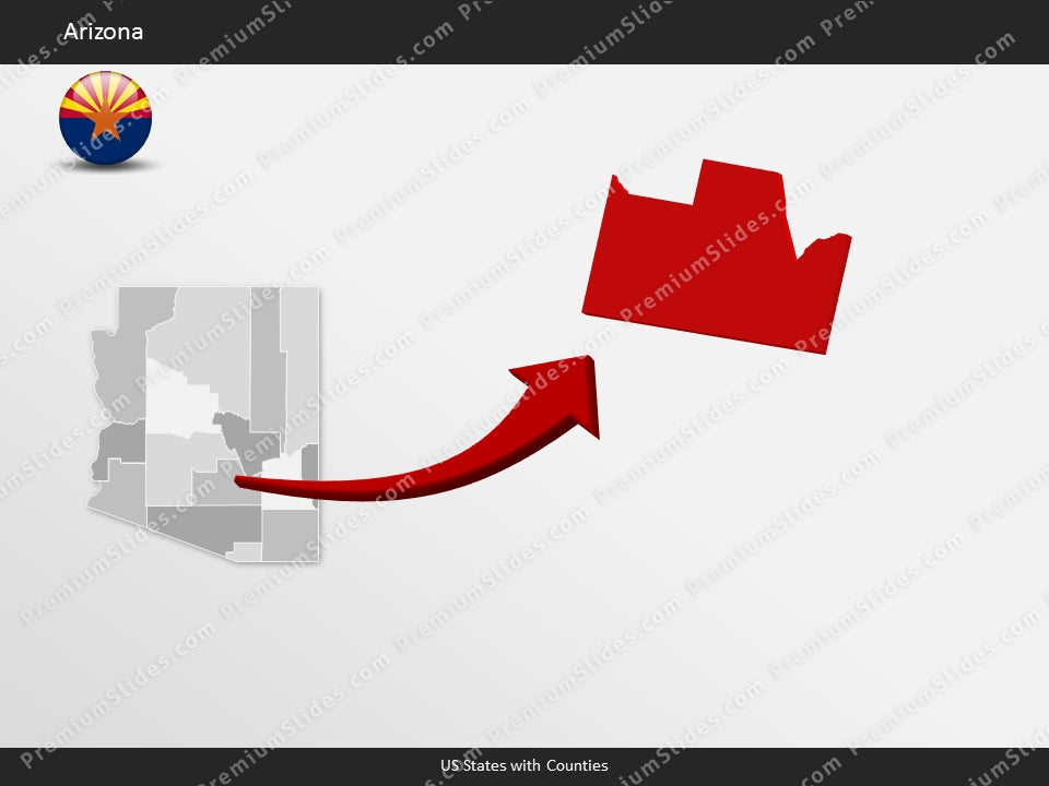 Arizona County Map Template for PowerPoint