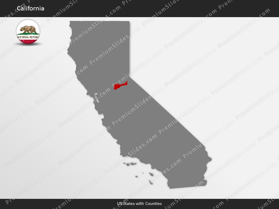 California County Map Template for PowerPoint