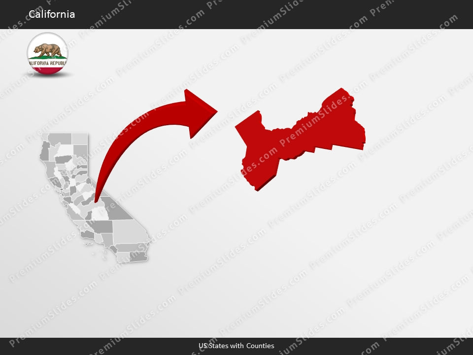 California County Map Template for PowerPoint
