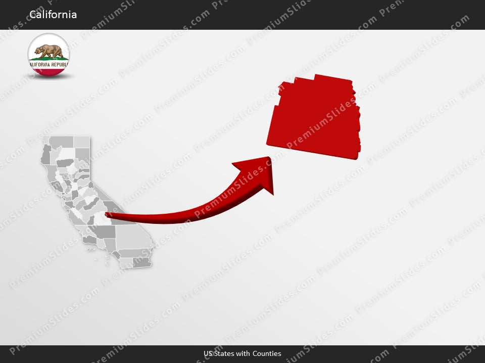 California County Map Template for PowerPoint