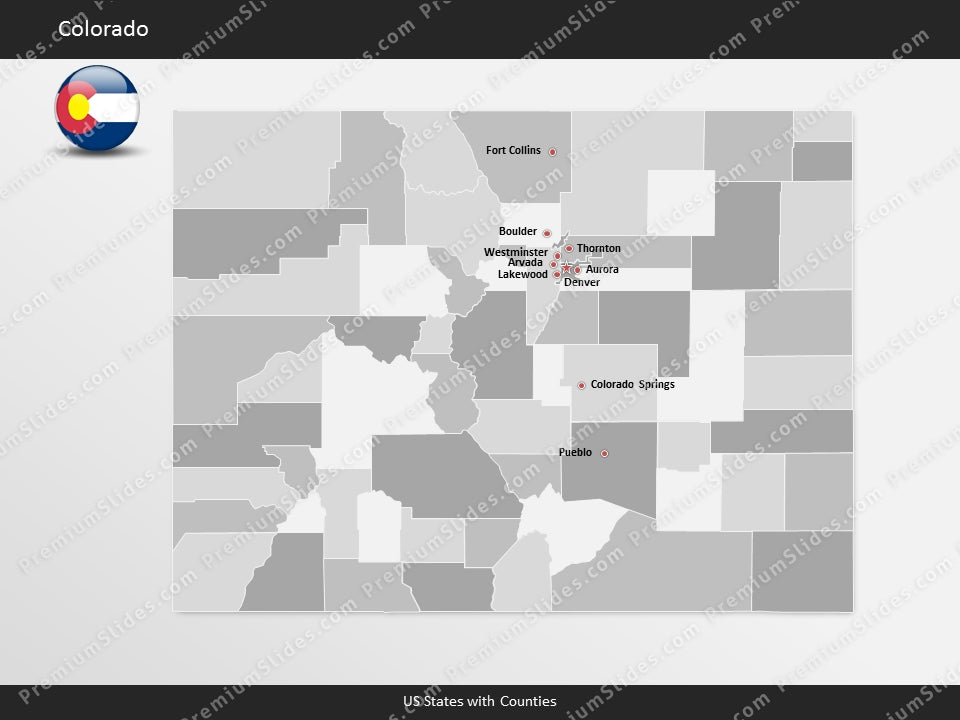 Colorado County Map Template for PowerPoint