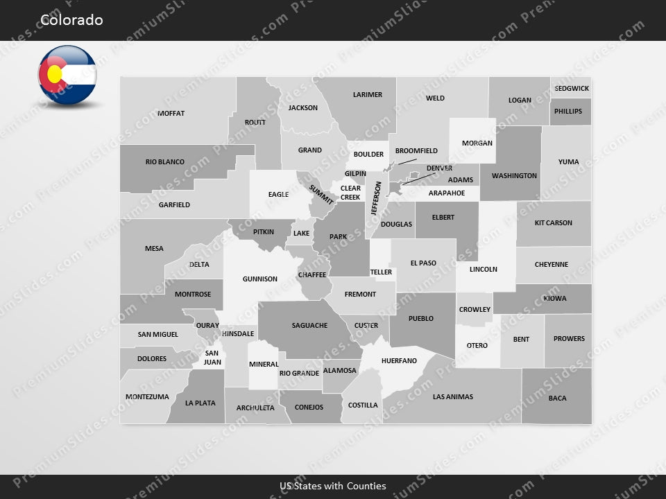Colorado County Map Template for PowerPoint