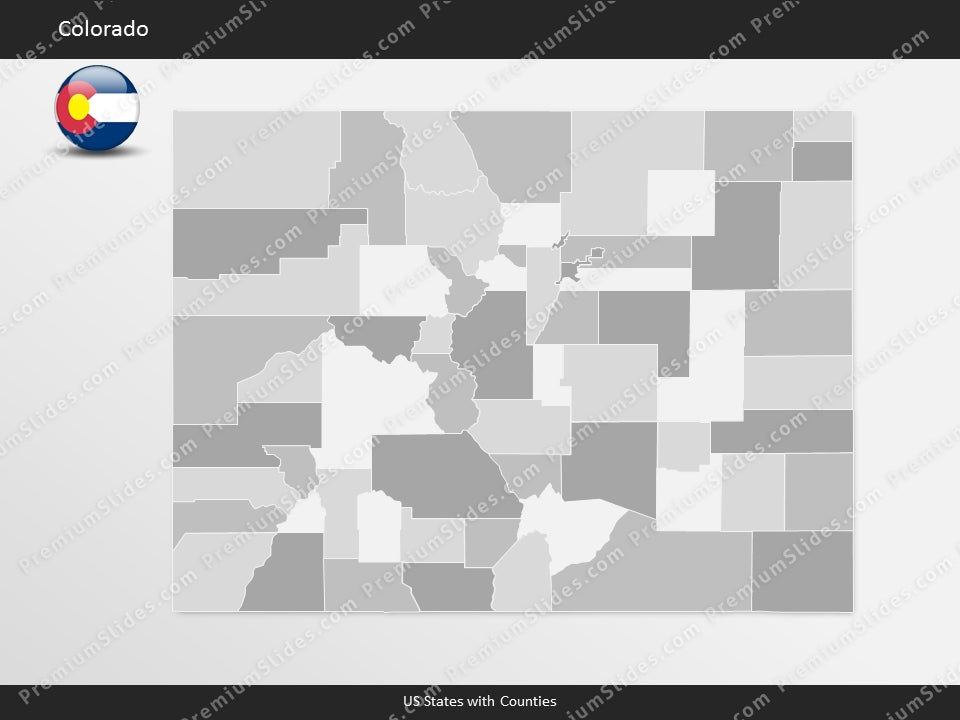 Colorado County Map Template for PowerPoint