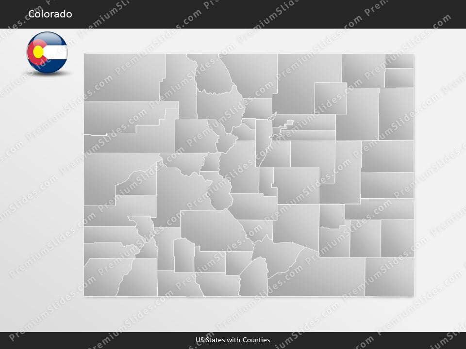 Colorado County Map Template for PowerPoint