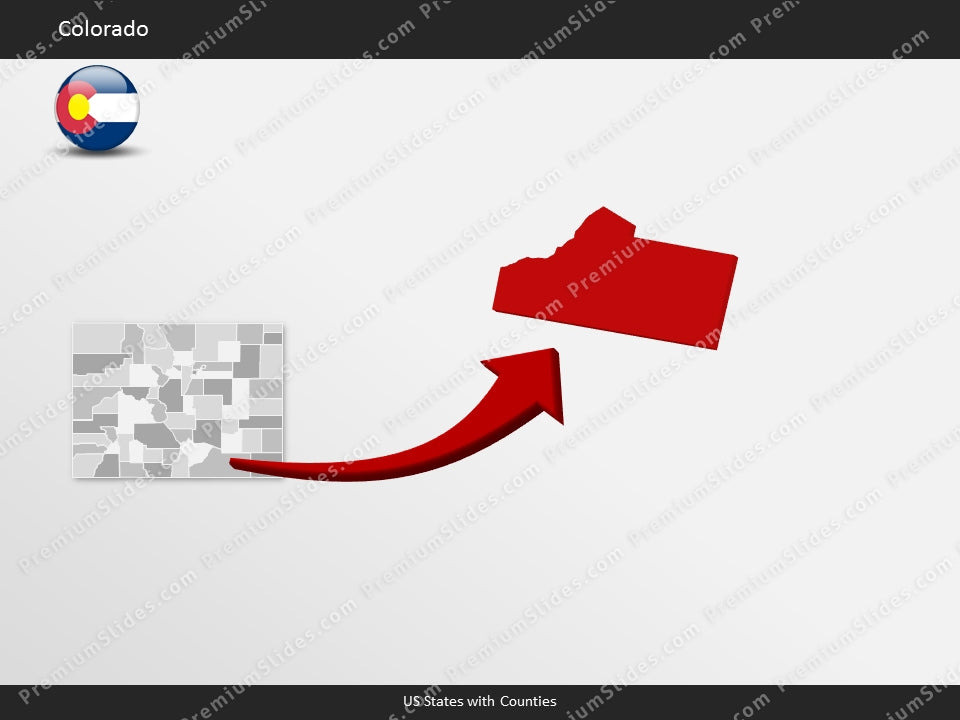Colorado County Map Template for PowerPoint