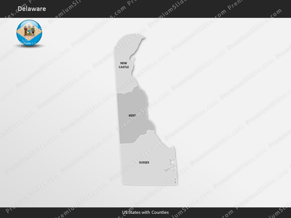 Delaware County Map Template for PowerPoint