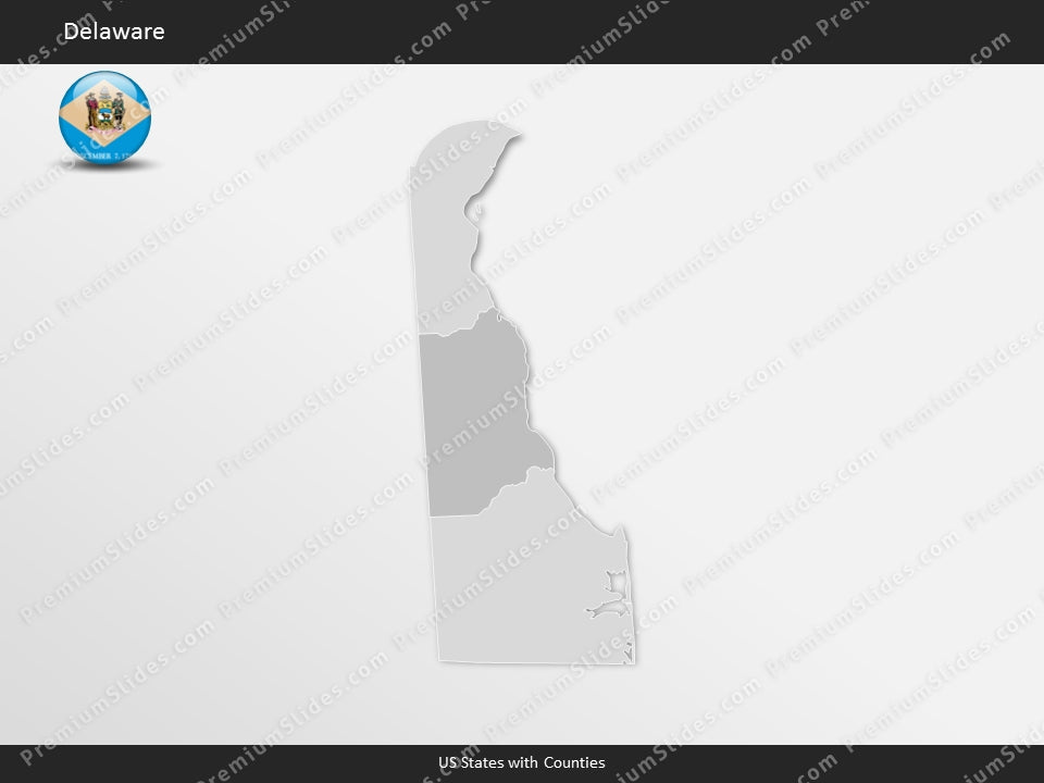 Delaware County Map Template for PowerPoint