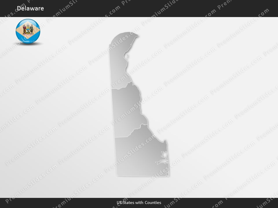 Delaware County Map Template for PowerPoint