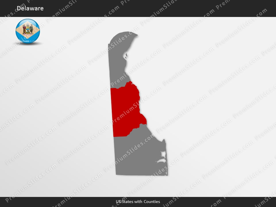 Delaware County Map Template for PowerPoint