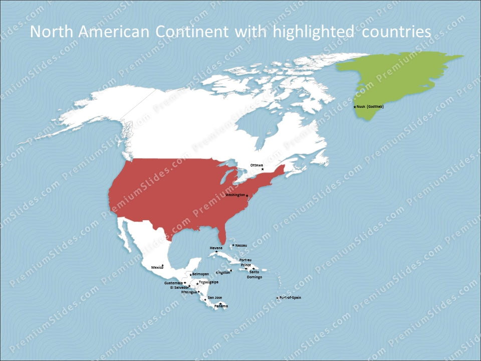 powerpoint map north america