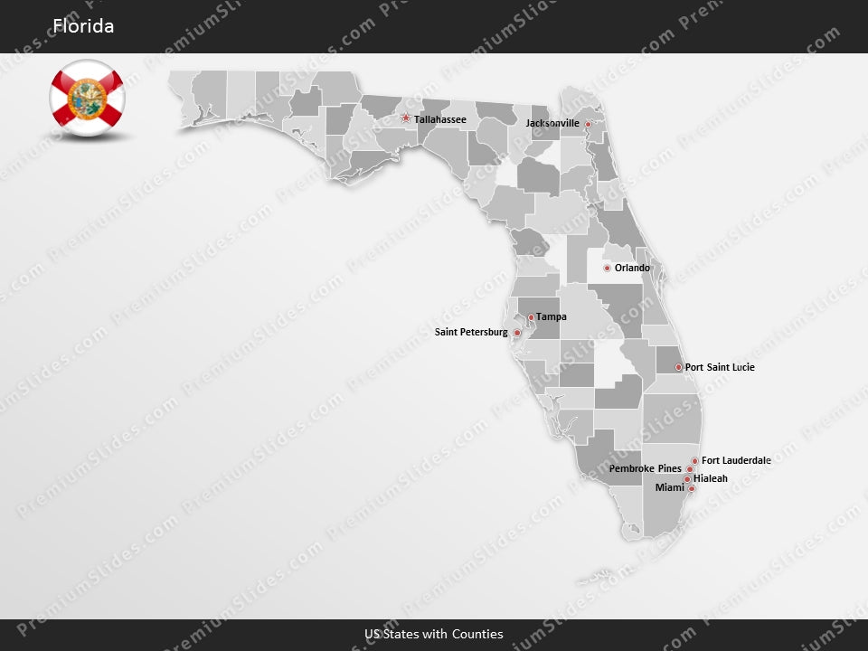 Florida County Map Template for PowerPoint