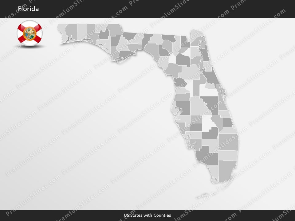 Florida County Map Template for PowerPoint