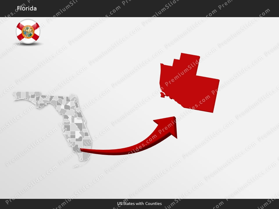 Florida County Map Template for PowerPoint