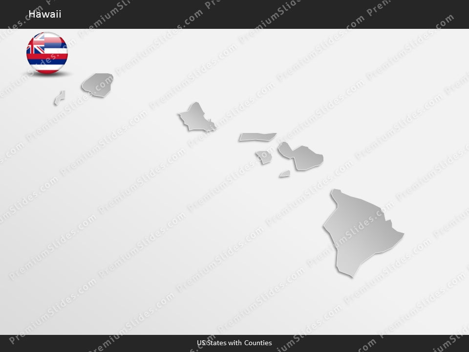 Hawaii County Map Template for PowerPoint