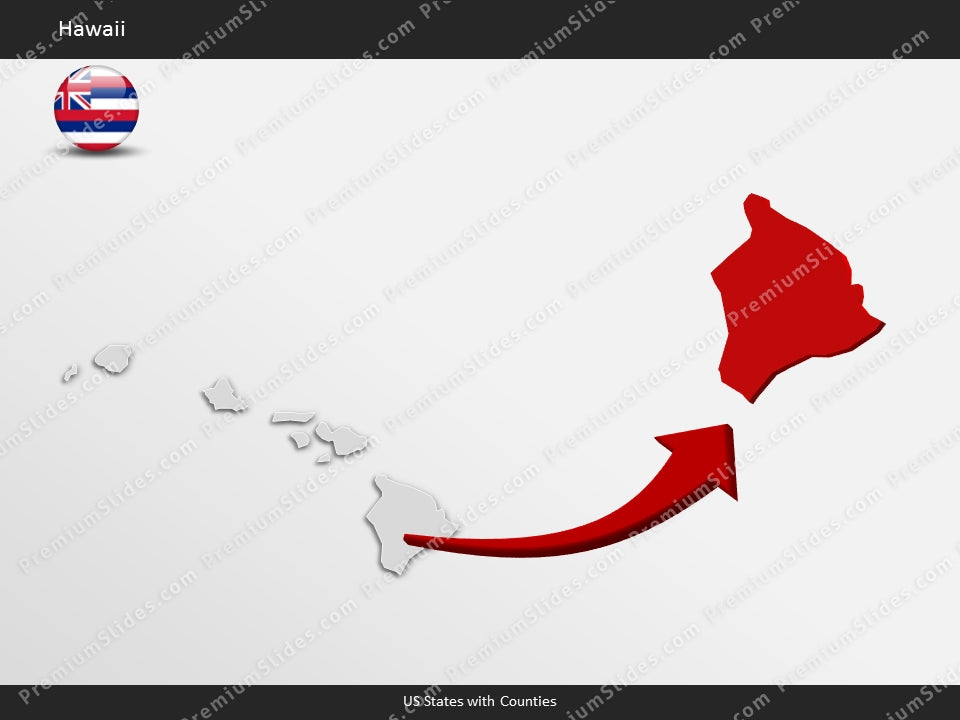 Hawaii County Map Template for PowerPoint
