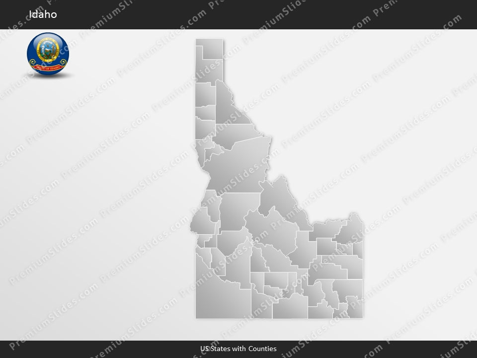 Idaho County Map Template for PowerPoint