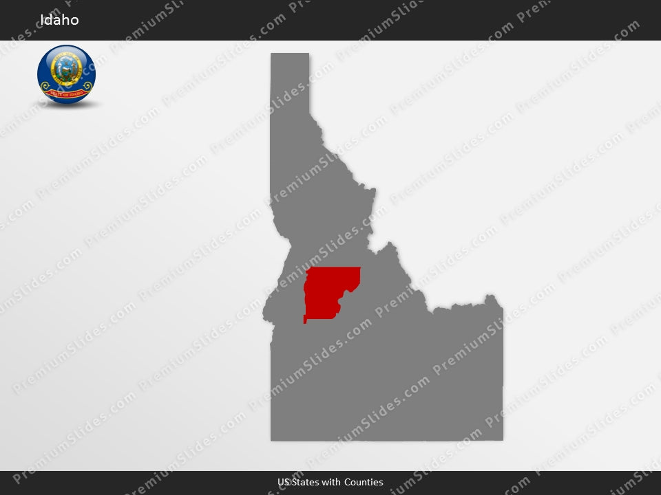 Idaho County Map Template for PowerPoint