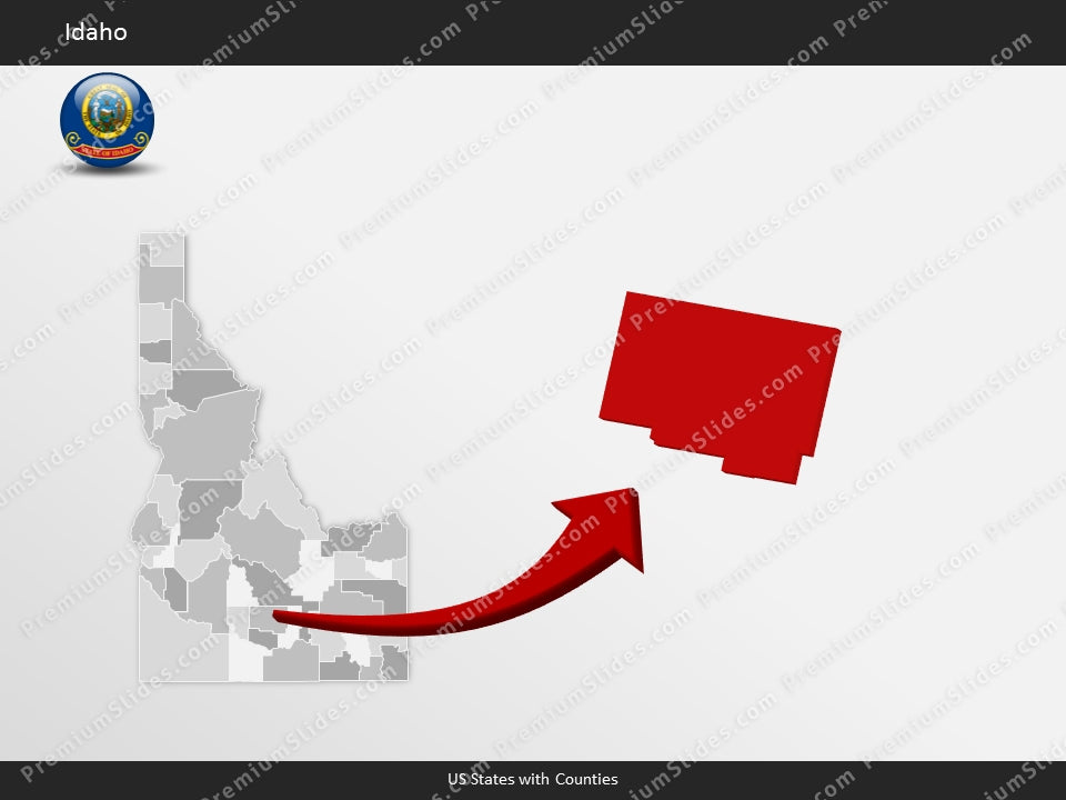 Idaho County Map Template for PowerPoint