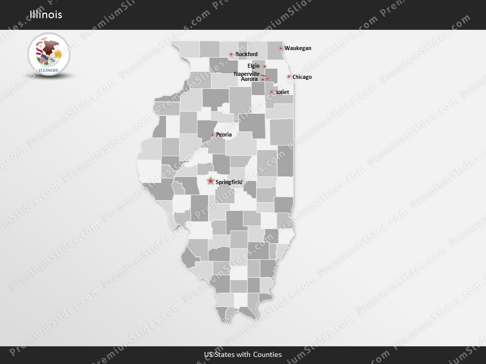 Illinois County Map Template for PowerPoint