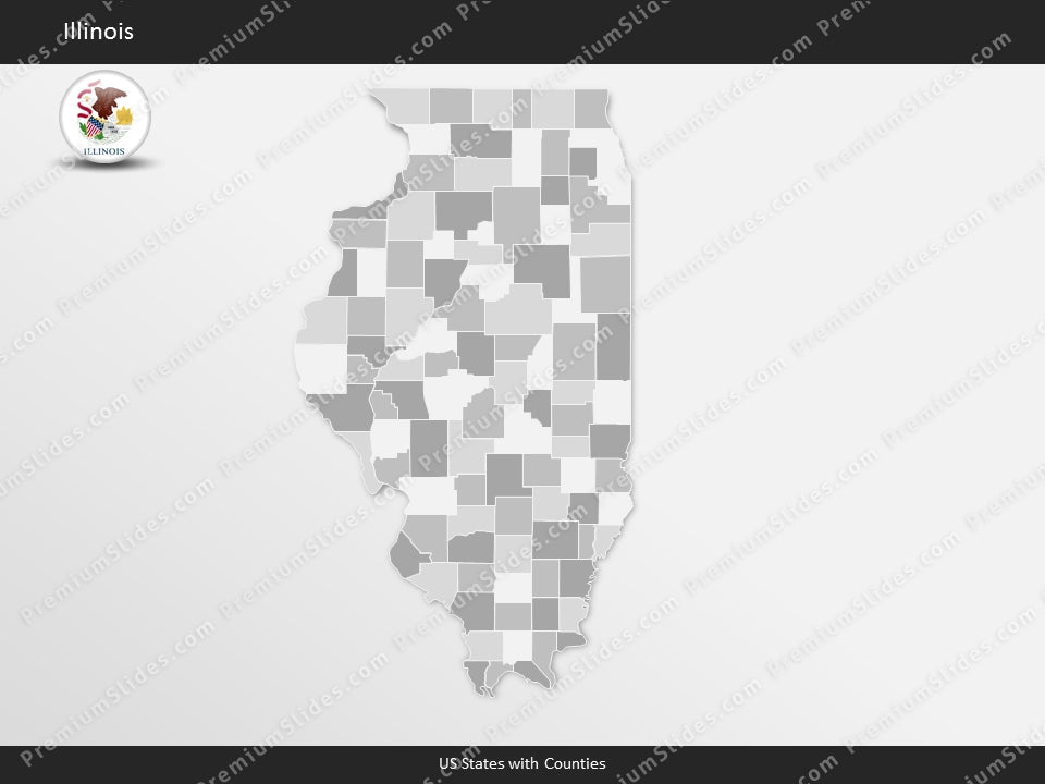 Illinois County Map Template for PowerPoint