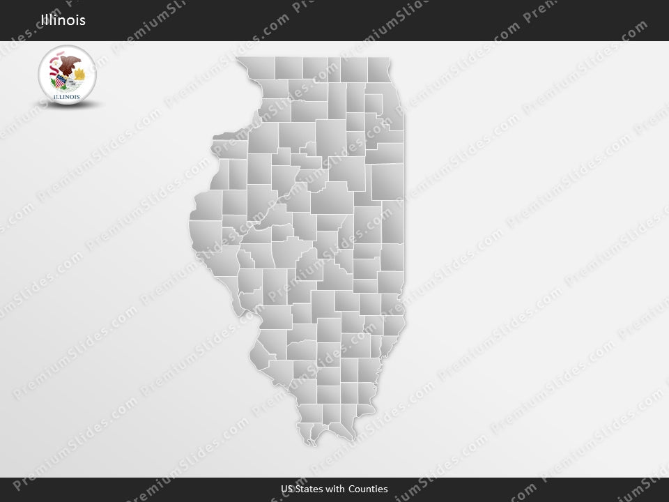 Illinois County Map Template for PowerPoint