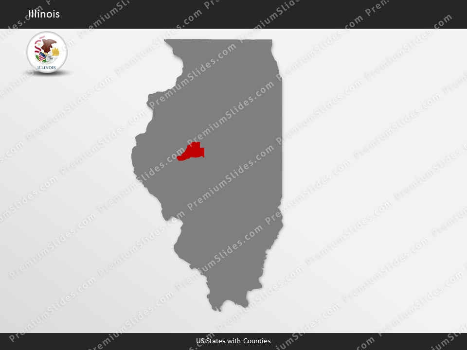 Illinois County Map Template for PowerPoint