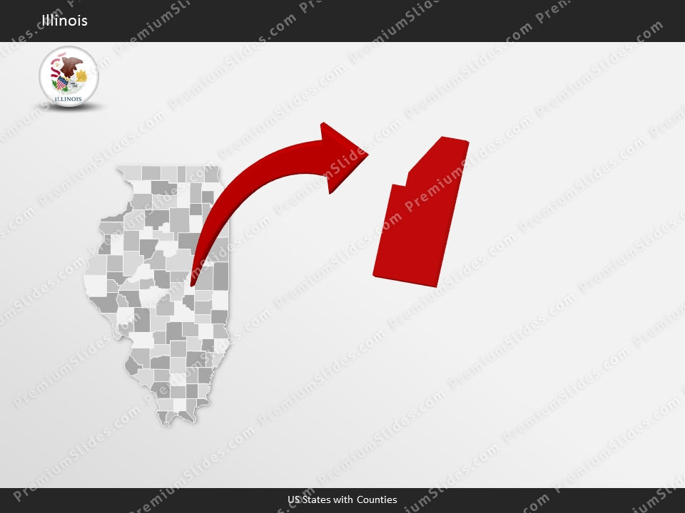 Illinois County Map Template for PowerPoint