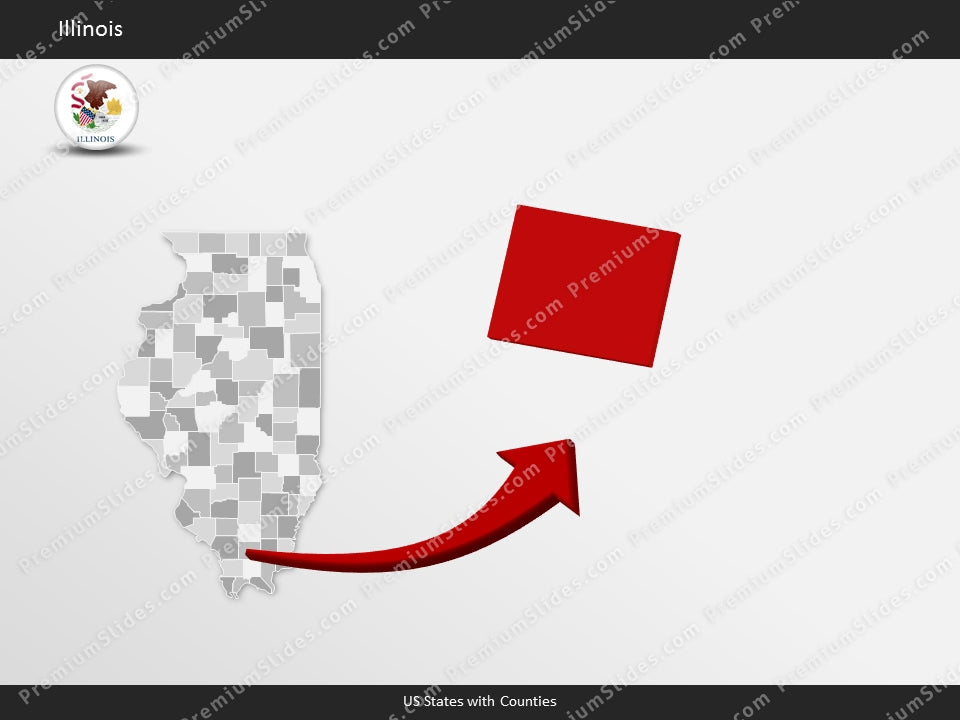 Illinois County Map Template for PowerPoint