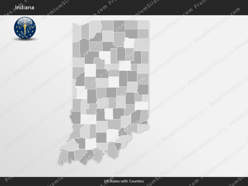 Indiana County Map Template for PowerPoint