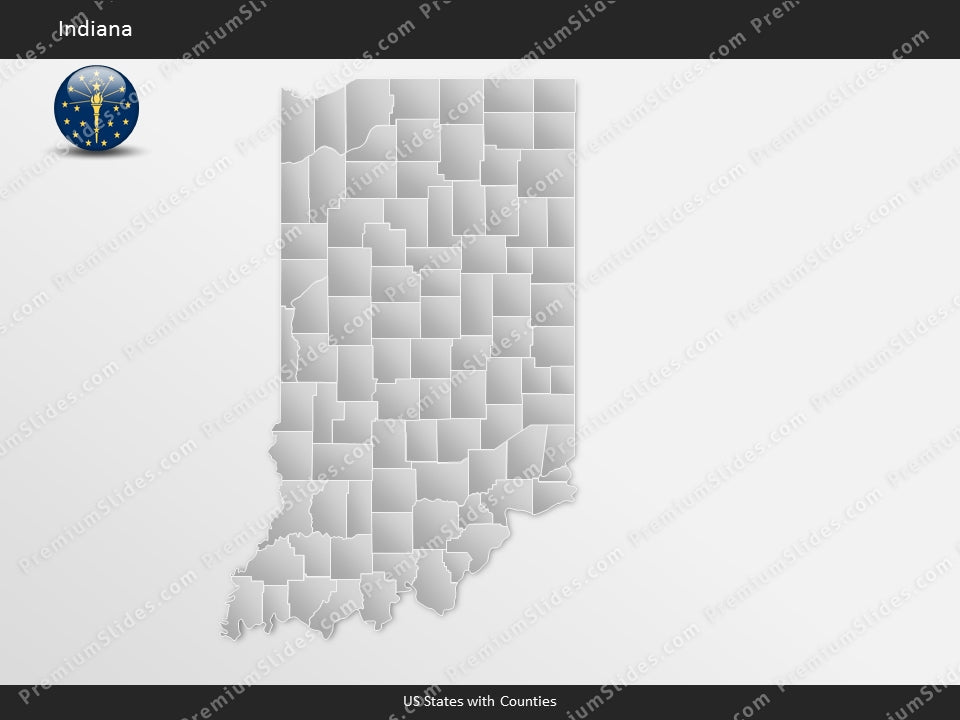 Indiana County Map Template for PowerPoint