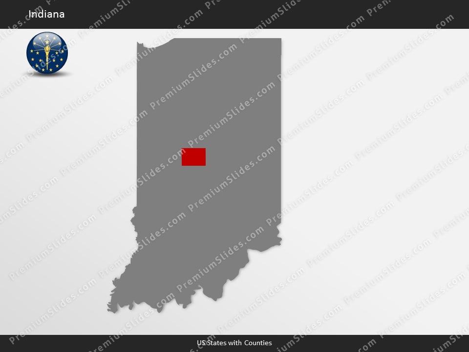 Indiana County Map Template for PowerPoint