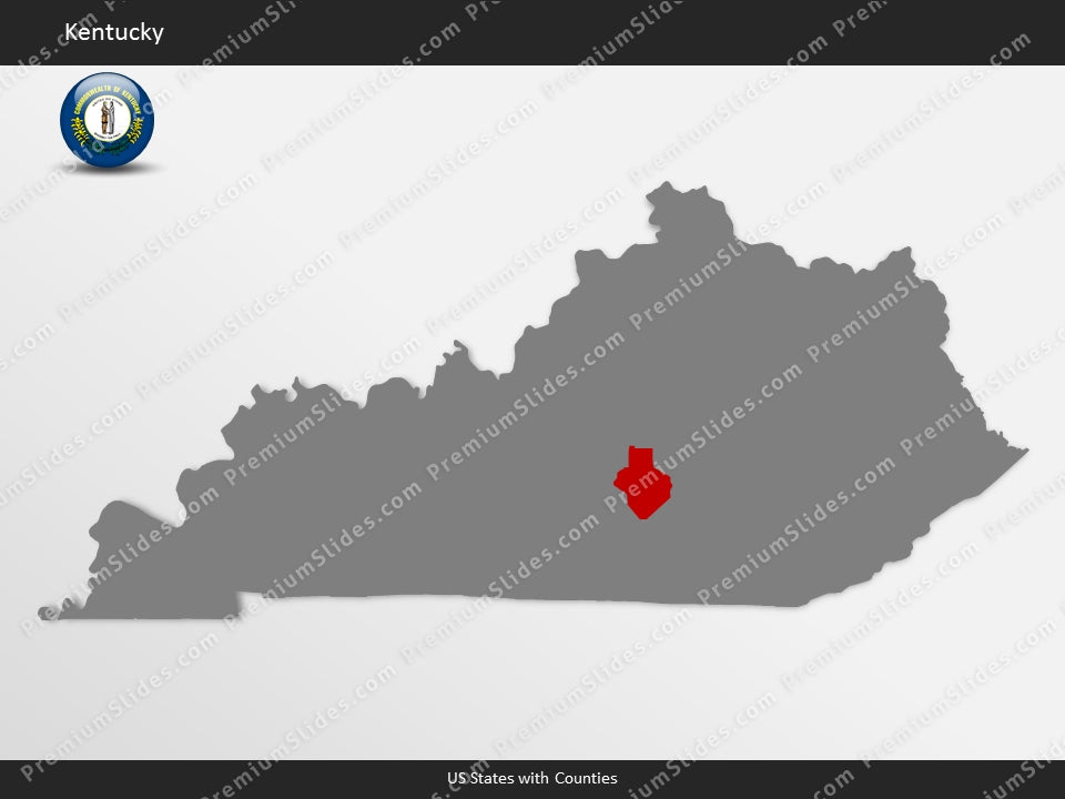 Kentucky County Map Template for PowerPoint