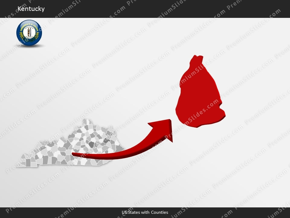 Kentucky County Map Template for PowerPoint