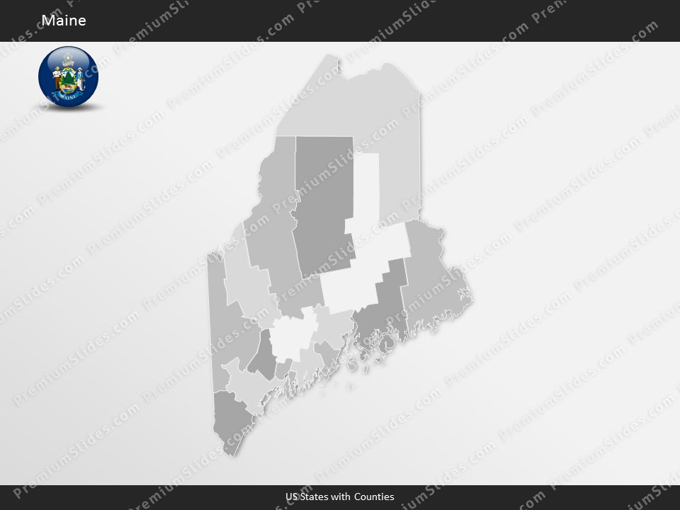 Maine County Map Template for PowerPoint