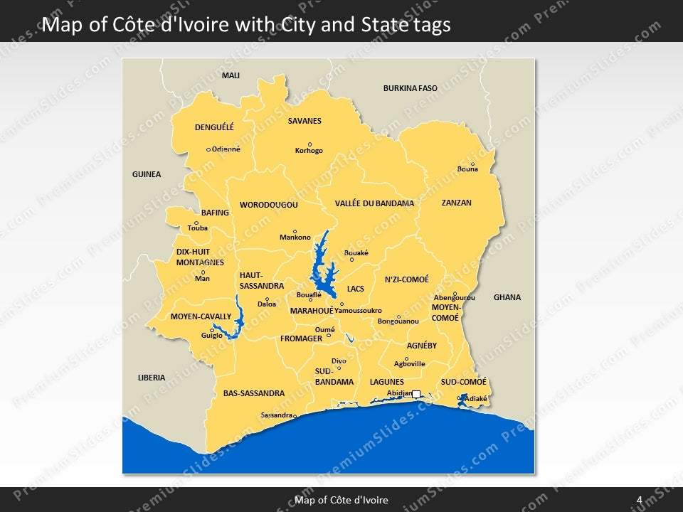 powerpoint map cote divoire