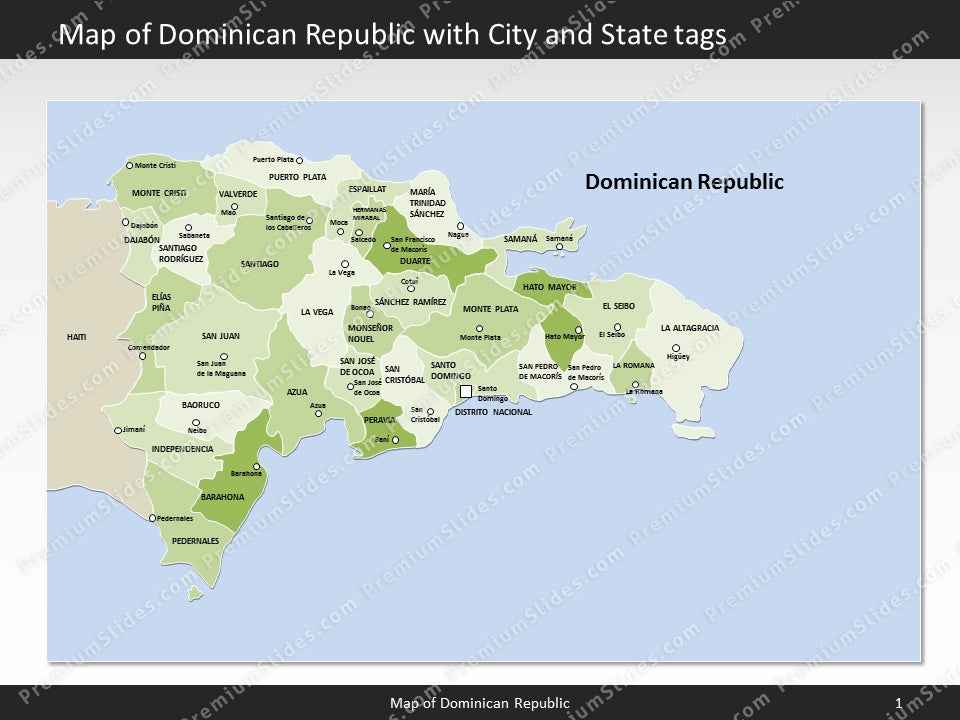 powerpoint map dominican republic