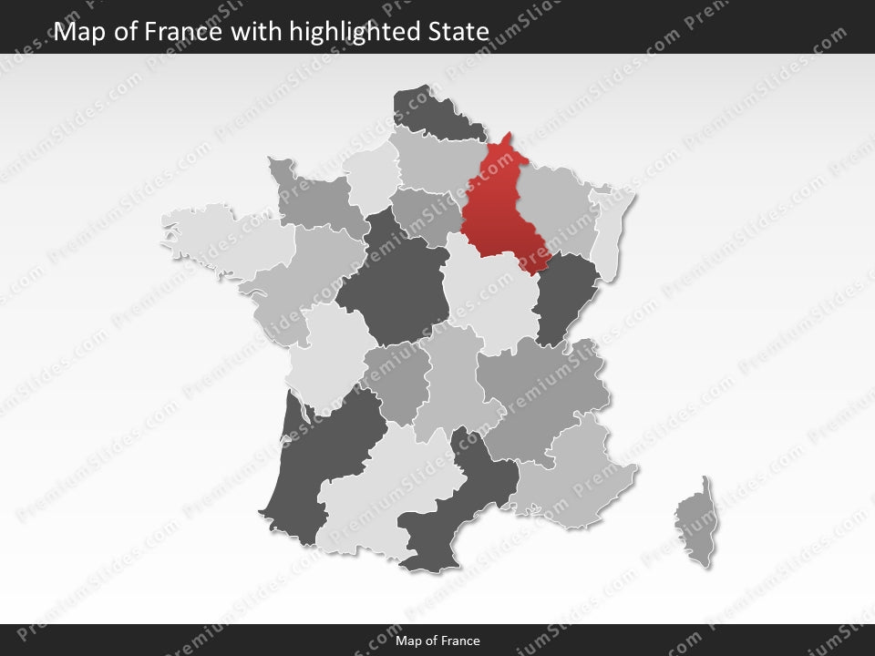 France Map - Editable Map of France - Template for PowerPoint