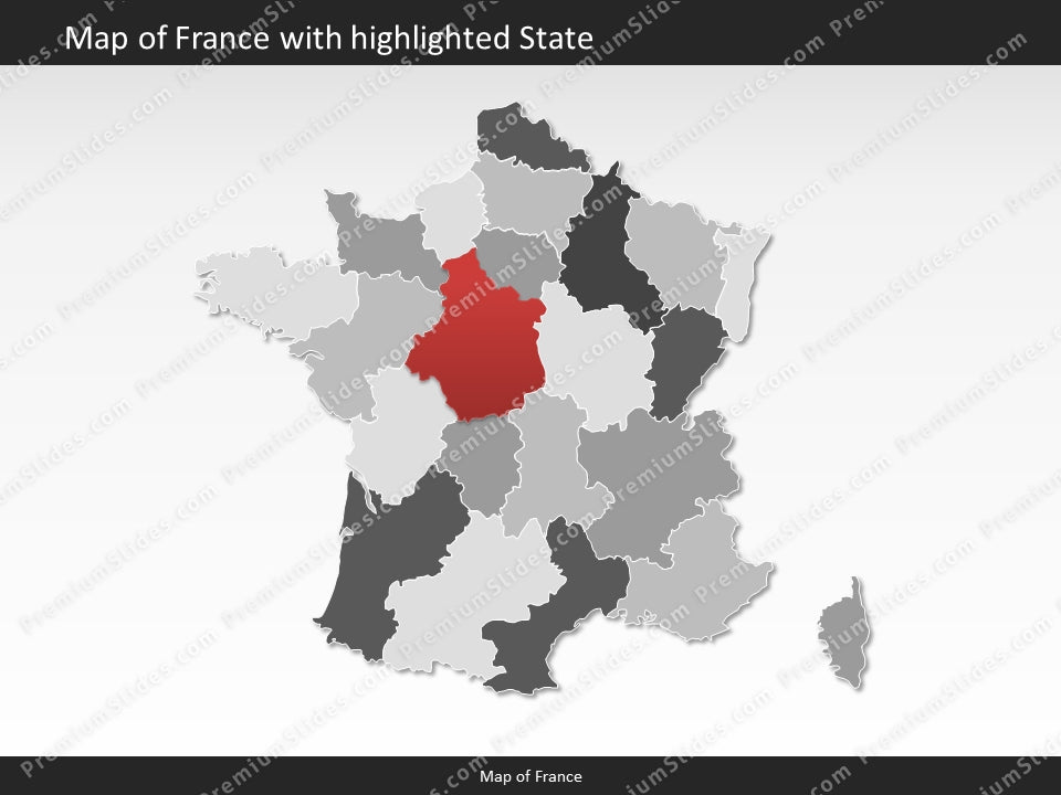 France Map - Editable Map of France - Template for PowerPoint