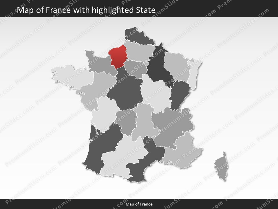France Map - Editable Map of France - Template for PowerPoint