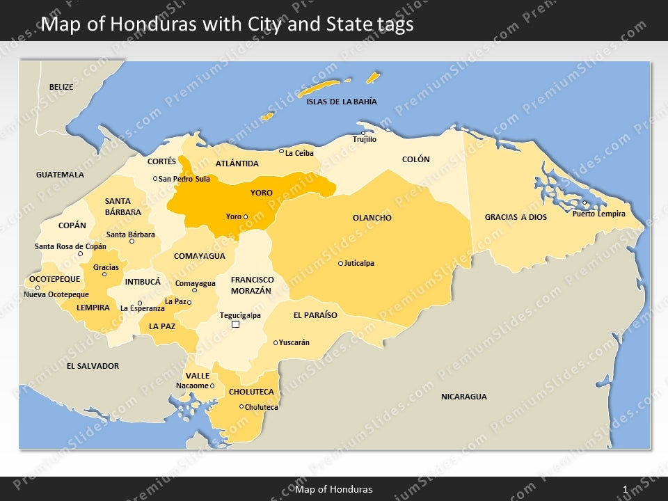 powerpoint map honduras