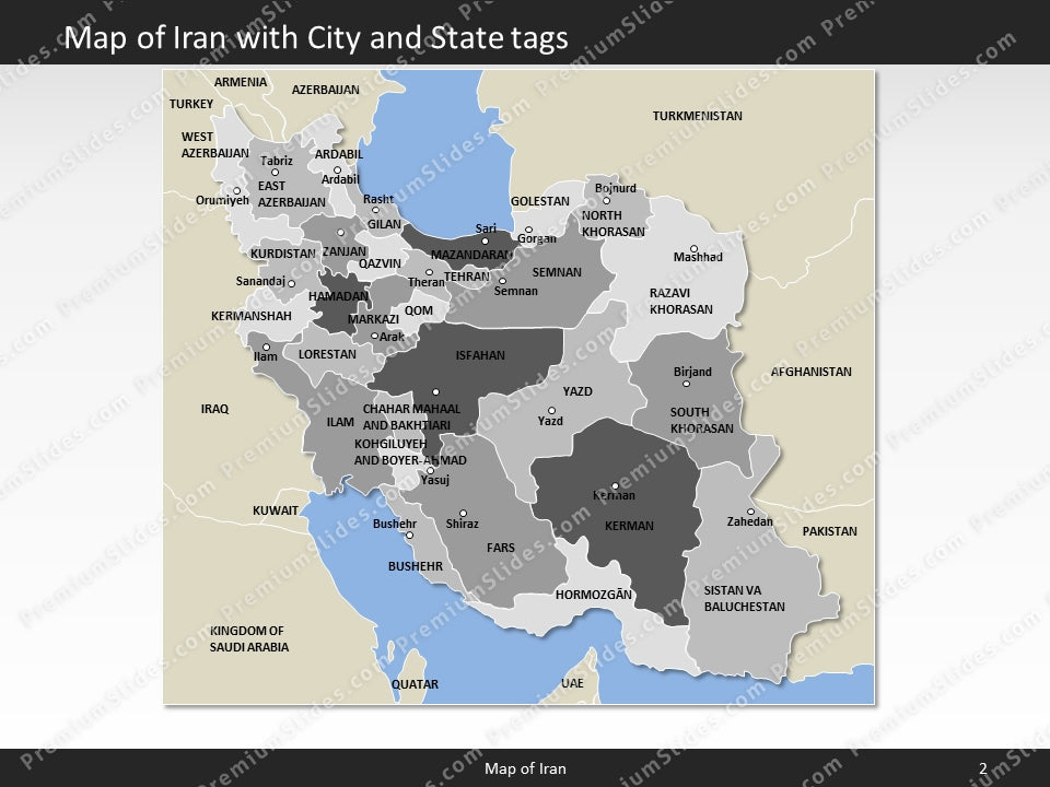 powerpoint map iran