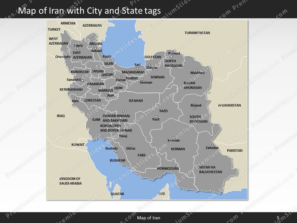 powerpoint map iran